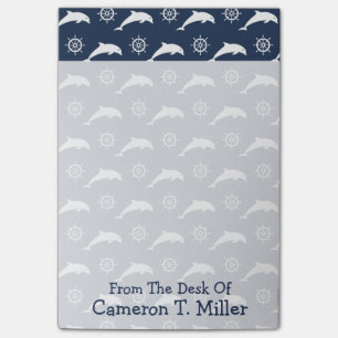 Dolphins On Parade Pattern   Add Your Name Post-it Notes