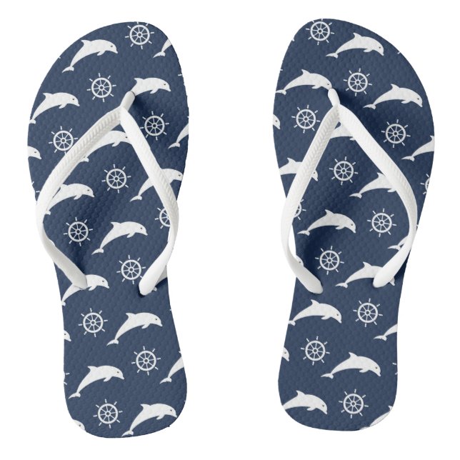 Dolphins On Parade Pattern Thongs (Footbed)