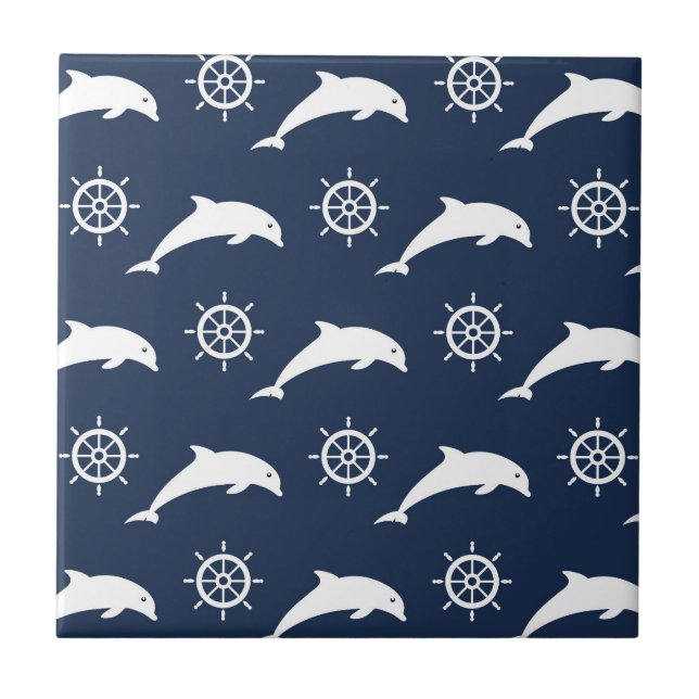 Dolphins On Parade Pattern Tile (Front)