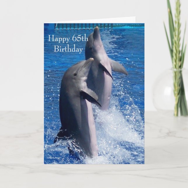 Dolphins Personalised 65th Birthday Card (Front)