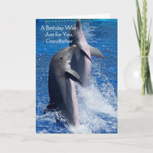 Dolphins Personalised Grandfather Birthday Card
