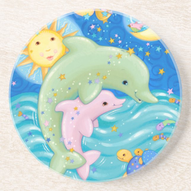 Dolphins Play Coaster (Front)