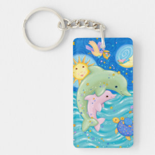 Dolphins Play Key Ring