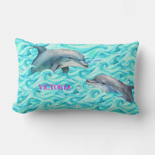dolphins playing lumbar cushion