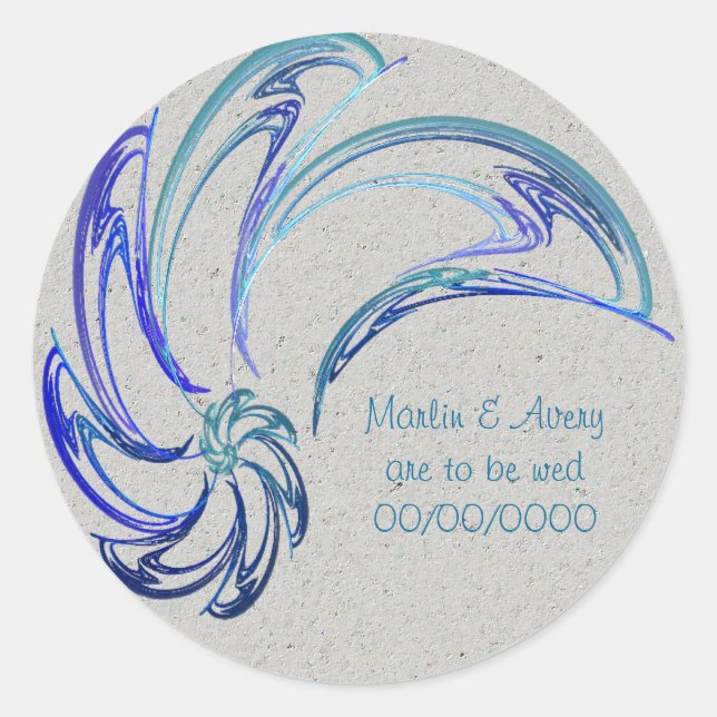 Dolphins Save the Date Classic Round Sticker (Front)