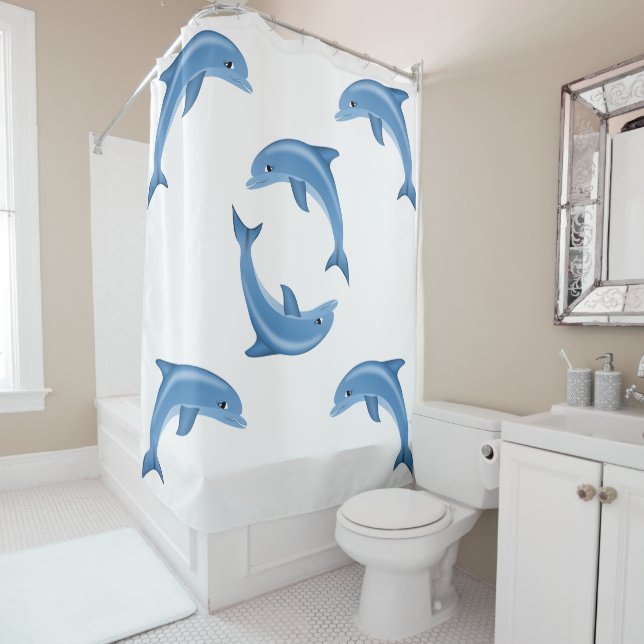 Dolphins Shower Curtain (In Situ)