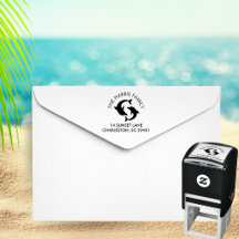 Dolphins Silhouette Family Name Return Address