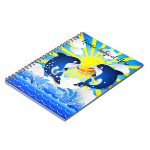 Dolphins & Sun Personalize Add Your Name or Text Notebook