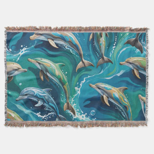 Dolphins swim  throw blanket
