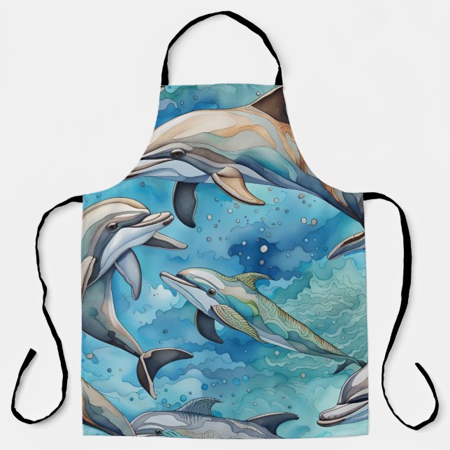 Dolphins swimming in the sea  apron (Front)