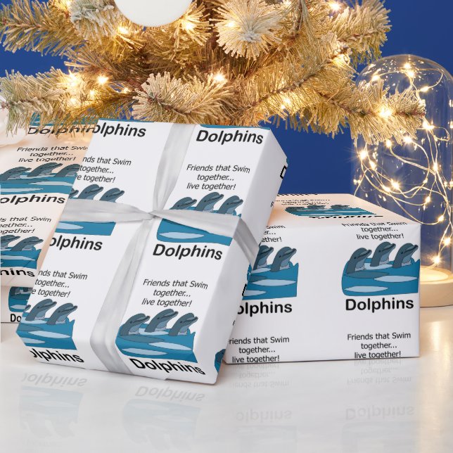 Dolphins Swimming Together Friendship  Wrapping Paper (Holidays)