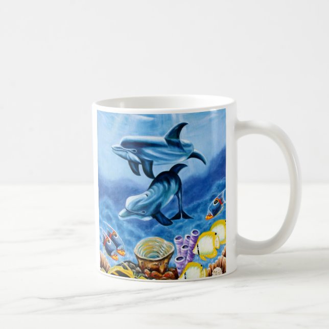 Dolphins Tropical Fish Coffee Mug (Right)