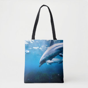 Dolphins Underwater Tote Bag