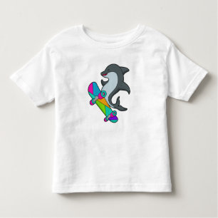 Dolpin as Skater with Skateboard Toddler T-Shirt