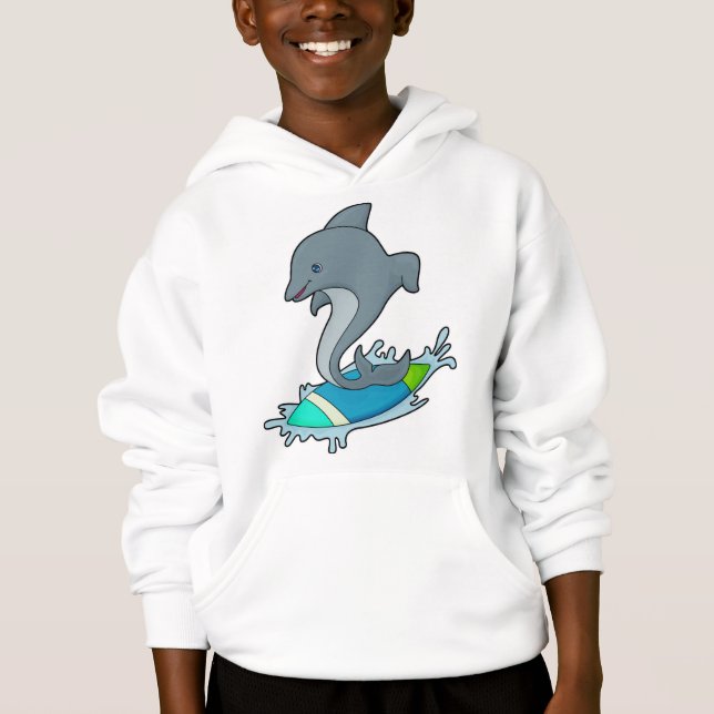 Dolpin as Surfer with Surfboard (Front)