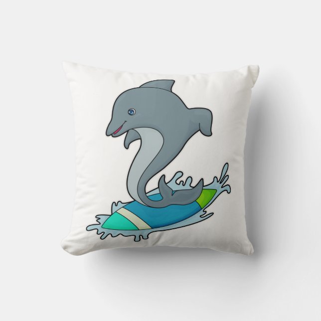 Dolpin as Surfer with Surfboard Cushion (Front)