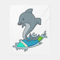 Dolpin as Surfer with Surfboard