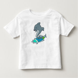 Dolpin as Surfer with Surfboard Toddler T-Shirt