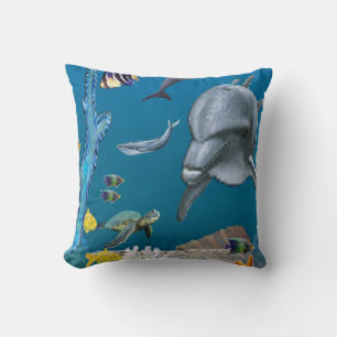 Dolpins art throw pillow