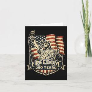 Dom 250 Years Patriotic Aamerican Flag Statue Of Card