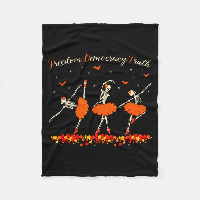 Dom Democracy Truth Skeleton Dancing Halloween  Fleece Blanket (Front)