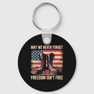dom Isnt Military Boots Memorial Day Patriotic Key Ring