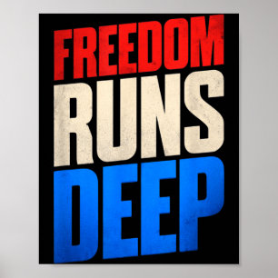 Dom Runs Deep Patriotic July 4th Usa Pride Text Poster
