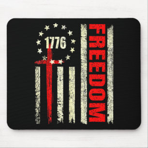 Dom Shirt Christian Faith Litical America Flag Cro Mouse Pad