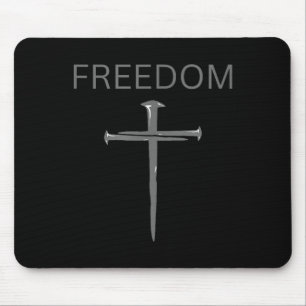 Dom Text Christian, Cross Nails Faith & Religi Mouse Pad