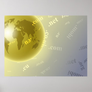 Domain Globe Background Poster