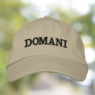 Domani - Funny Khaki Hat with Black Embroidery