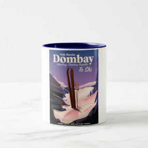 Dombay, Karachay-Cherkess Republic Ski poster Two-Tone Coffee Mug