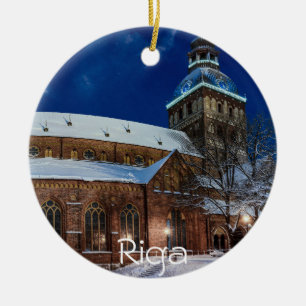 Dome cathedral on Dome square in Riga, Latvia Ceramic Ornament
