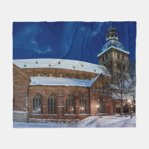 Dome cathedral on Dome square in Riga, Latvia Fleece Blanket