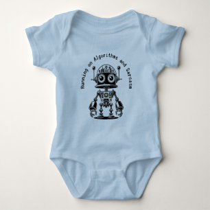 Dome Head Robot - Running on Algorithms & Sarcasm Baby Bodysuit