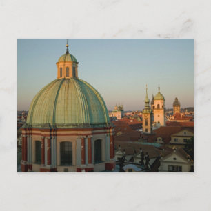 Dome of Church of Saint Francis, Prague, Czech Postcard
