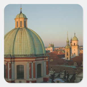 Dome of Church of Saint Francis, Prague, Czech Square Sticker