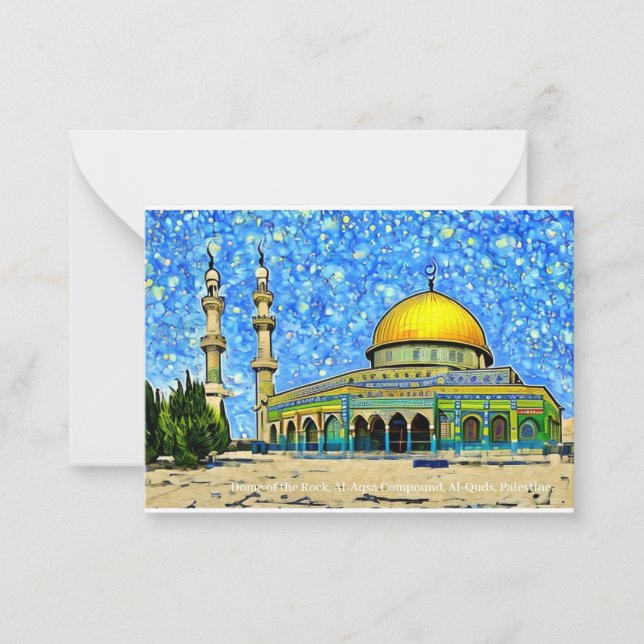 Dome of the Rock, Al-Aqsa an Eid Mubarak Card (Front)