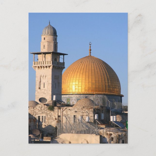 Dome of the Rock , Al Aqsa at Sunset,Jerusalem Postcard (Front)