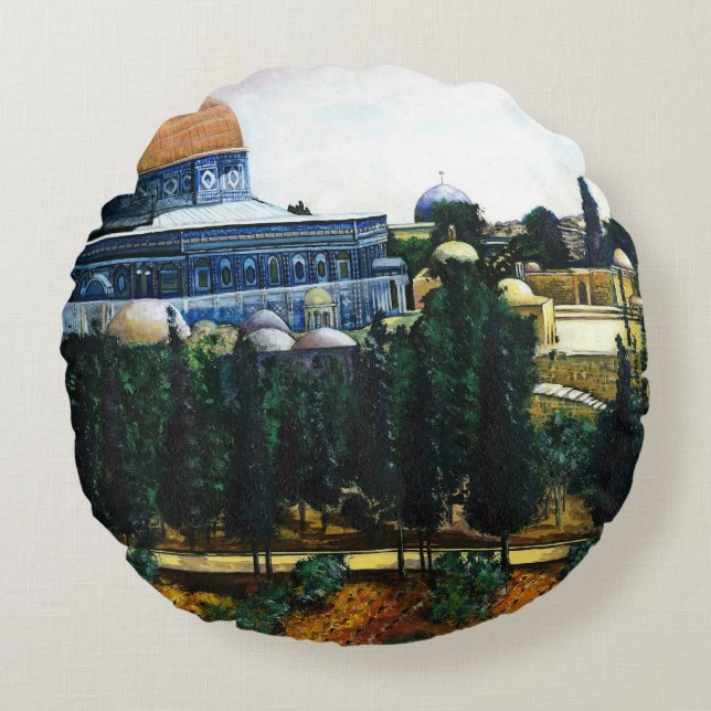 Dome of the Rock, Jerusalem Round Cushion (Front)