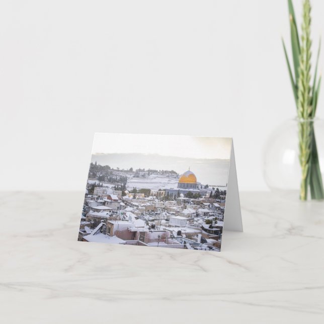 Dome of The Rock Snow Thank You Card (Front)