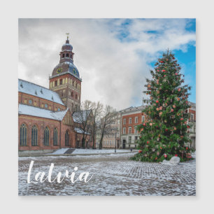 Dome square with Christmas tree in Riga