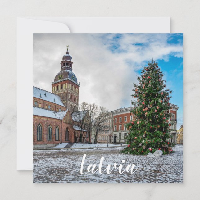 Dome square with Christmas tree in Riga (Front)
