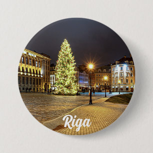 Dome Square with Christmas tree in Riga 7.5 Cm Round Badge