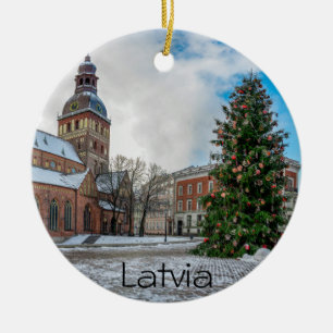 Dome square with Christmas tree in Riga Ceramic Ornament