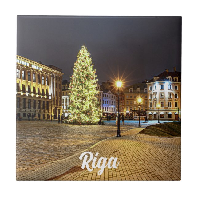 Dome Square with Christmas tree in Riga Ceramic Tile (Front)