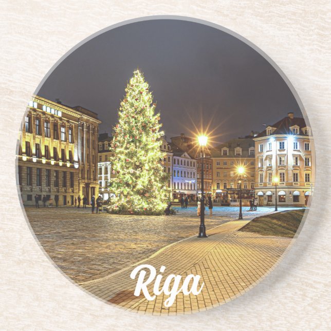 Dome Square with Christmas tree in Riga Coaster (Front)