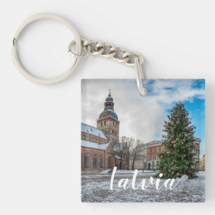 Dome square with Christmas tree in Riga Key Ring