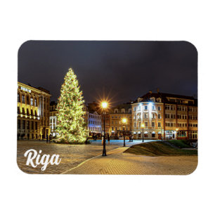 Dome Square with Christmas tree in Riga Magnet