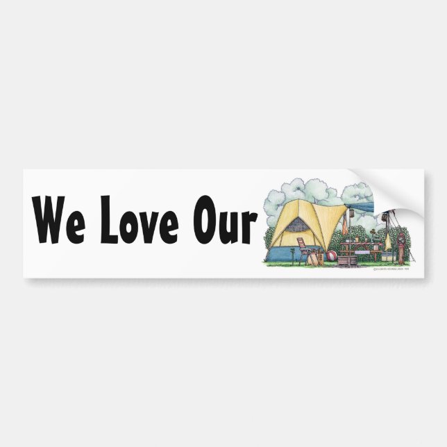Dome Tent Camper Camping Bumper Sticker (Front)